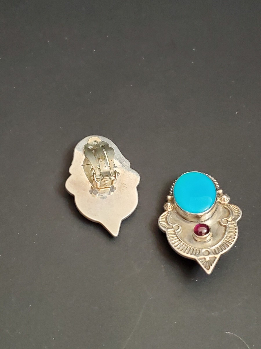 Reve Jewelry Turquoise & Granate Sterling Silver  Earring View 6