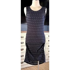 NWT New $98 Anthropologie Saturday Caryn Ruched Blue Polka Dot Midi Dress S