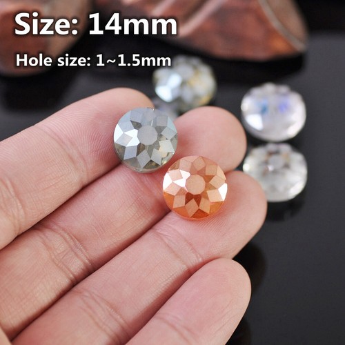10pcs 14mm 18mm Matte Oblate Rondelle Faceted Crystal Glass Beads for Jewelry - Picture 4 of 20