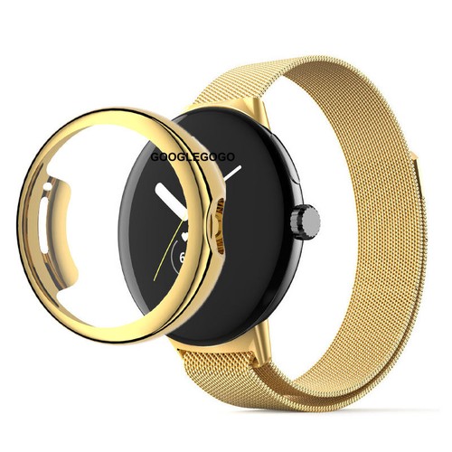 Magnetic Milanses Band + Case For Google Pixel Watch 1 2 Metal Replacement Strap - Zdjęcie 8 z 10