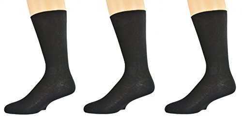 Sierra Socks Diabetic Cotton True Rib Dress Casual Men Crew Smooth Toe Socks - Picture 3 of 15