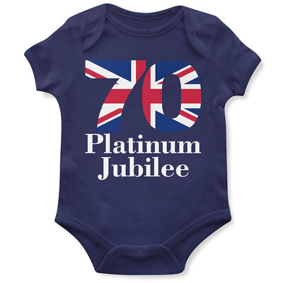 Platinum Jubilee 70 Pocket Design Strampler Spruch Country Geschenk für Baby Queen
