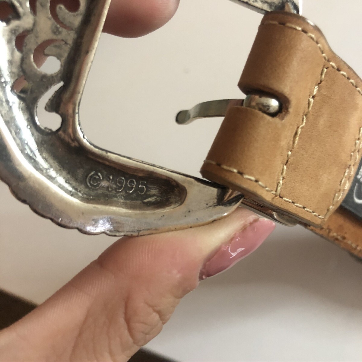 Vintage Brighton 1995 Leather Earth Tone Cut Out Large 70800 Silver Buckle Brighton 1995 - Etsy main image 3