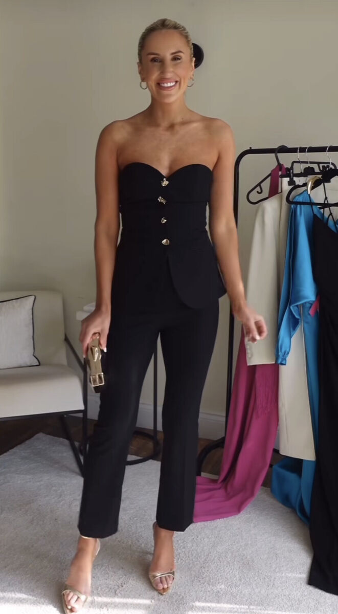 ZARA TWO-PIECE FLARED JUMPSUIT BLACK STRAPLESS NEW SS23 SIZE ZARA TWO-PIECE FLARED JUMPSUIT BLACK STRAPLESS NEW SS23 SIZE