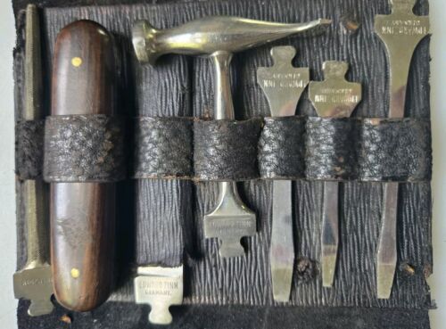 Vintage Knife 1909 German Multi Tool Kit in Leather Case. Zinn Imports N.Y. - Picture 17 of 21