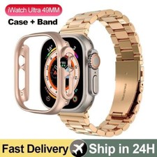 Case Metal Stainless Steel Strap watch band For Apple Watch Ultra 8 Cover 49mm