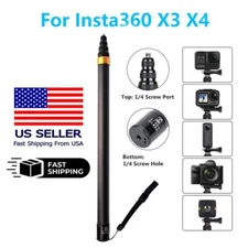 9.6' (2.9m) Extended Long Invisible Carbon Fiber Selfie Stick for Insta360 X4 X3