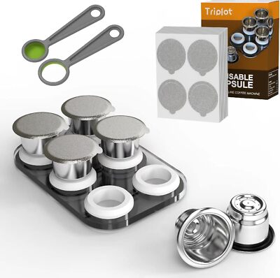 Triplot Reusable Capsules for Nespresso OriginalLine - 6pcs Refillable Coffee