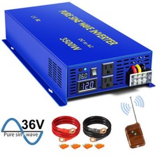 Power Inverter 3500W Pure Sine Wave Inverter 36v DC to 110v 120V AC with Remote