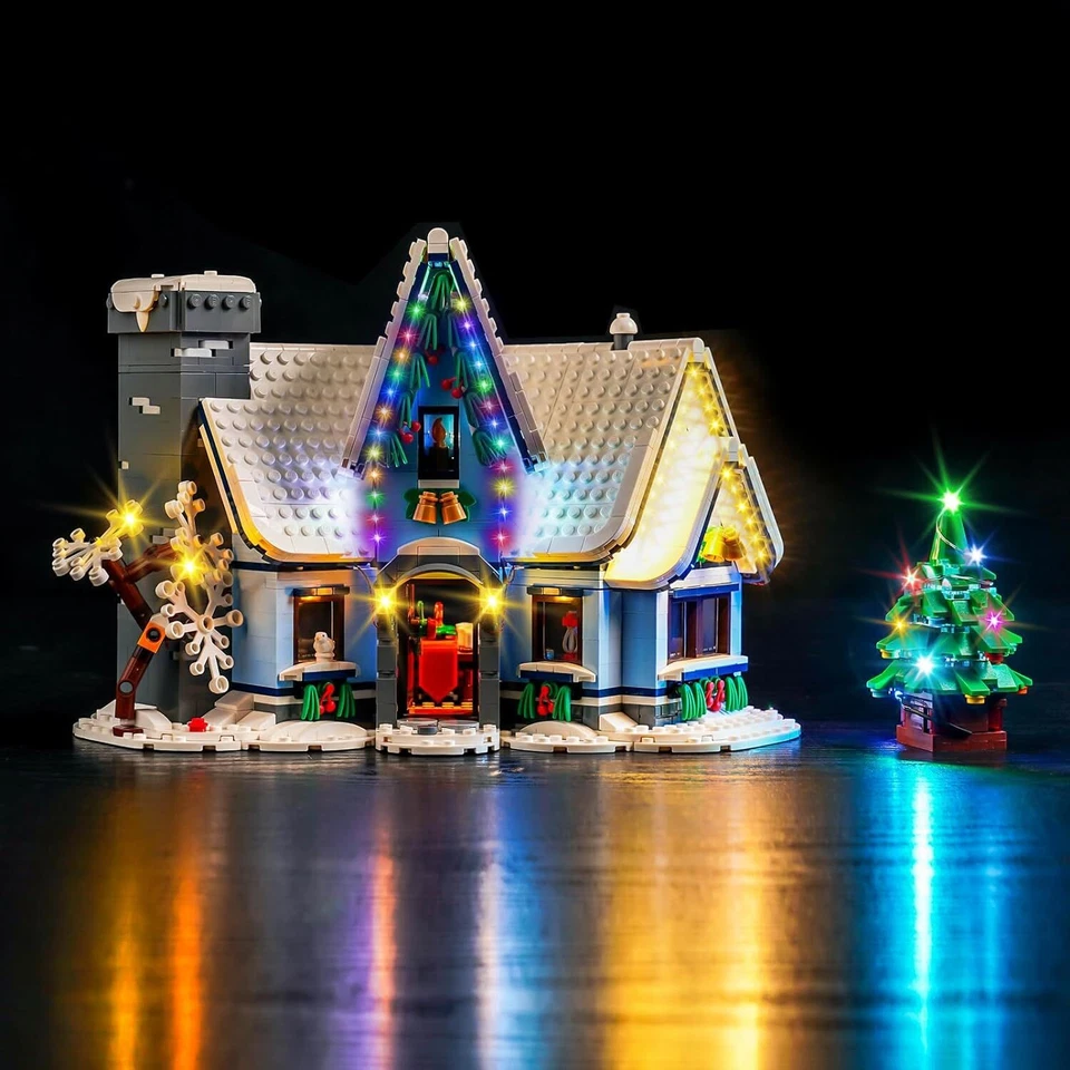LocoLee LED Licht Kit für Lego 10293 Santa’s Visit Christmas House DIY Dekor Set