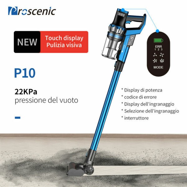 Proscenic P10 Aspirapolvere Senza Fili Potente 22000pa - Blu | Acquisti  Online su eBay