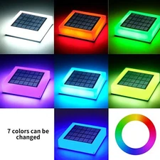 4× Solar Post Deck Lights LED Landscape Lights Garden Light RGB Mode Waterproof