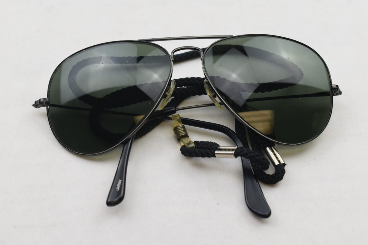 Vintage B&L Ray Ban 58 [] 14 Aviator Sunglasses Black | eBay