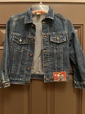 Vintage Disney Mickey Bronco Denim Jean Jacket Kids Small 5/6