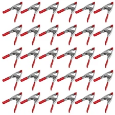 Set of 24 - 9-Inch Metal Spring Clamp with Red Tip