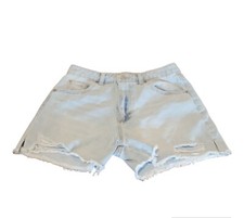 No Boundaries Shorts Women's Size 9 Blue High Rise Cut Off Distressed Raw Bottom