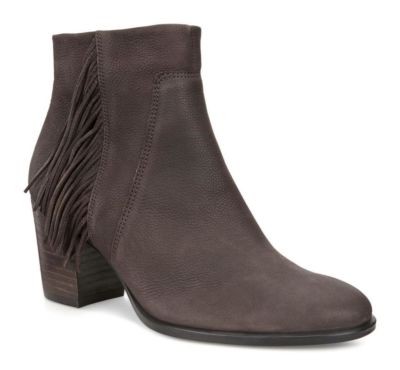 New Ecco ~ Art to Wear ~ Cafe Shape 55 Low Cut Zip Fringe Ankle Boots ~ 40