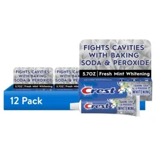 (12 pack) Crest Cavity Protection Toothpaste, Whitening Baking Soda