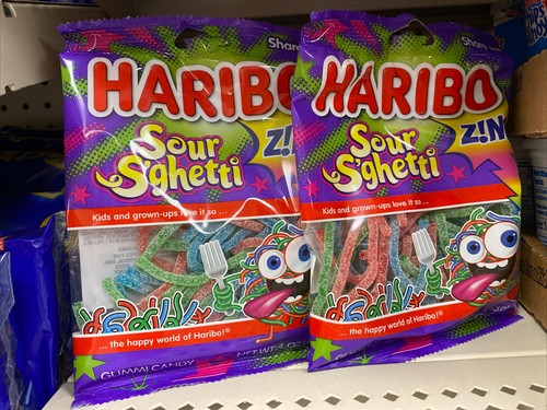 **NEW**-HARIBO "SOUR SGHETTI" Extra Sour Spaghetti Shaped Gummi Candy{2 BAGS} - 第 1/1 張圖片
