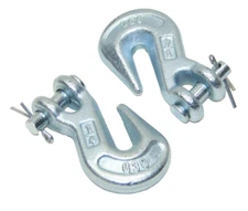 2 pcs 1/4" Clevis Chain Grab Hook Wrecker Tow Chain Truck Trailer Chain Link Tie