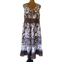 NWT J Gee Dress Size 3X Plus Cotton Beach Casual Midi Smocked Stretch Summer