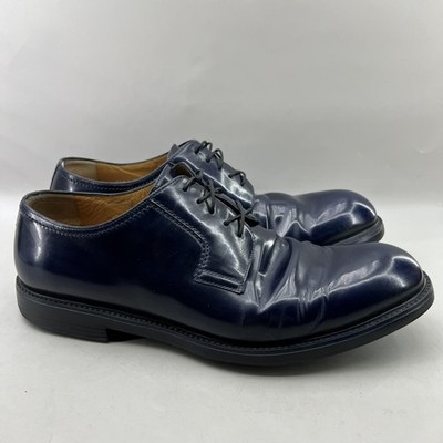 Moreschi Plain Toe Oxford Men Size 10.5 US, 9.5 UK Blue Leather Lace Up Shoes