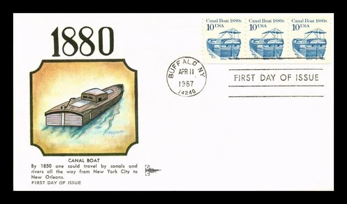 US COVER CANAL BOAT TRANSPORTATION SERIES FIRST DAY ISSUE GILL CRAFT CACHET