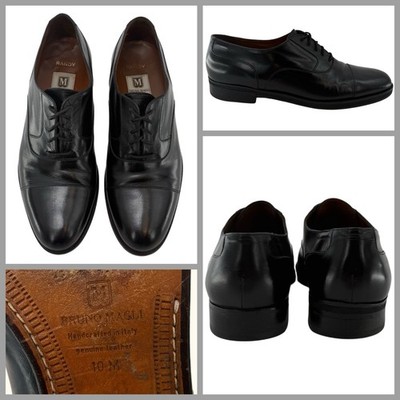 Bruno Magli Randy Cap Toe Oxford Shoes Men Sz 10 M Black Leather Italy YGI C3S13