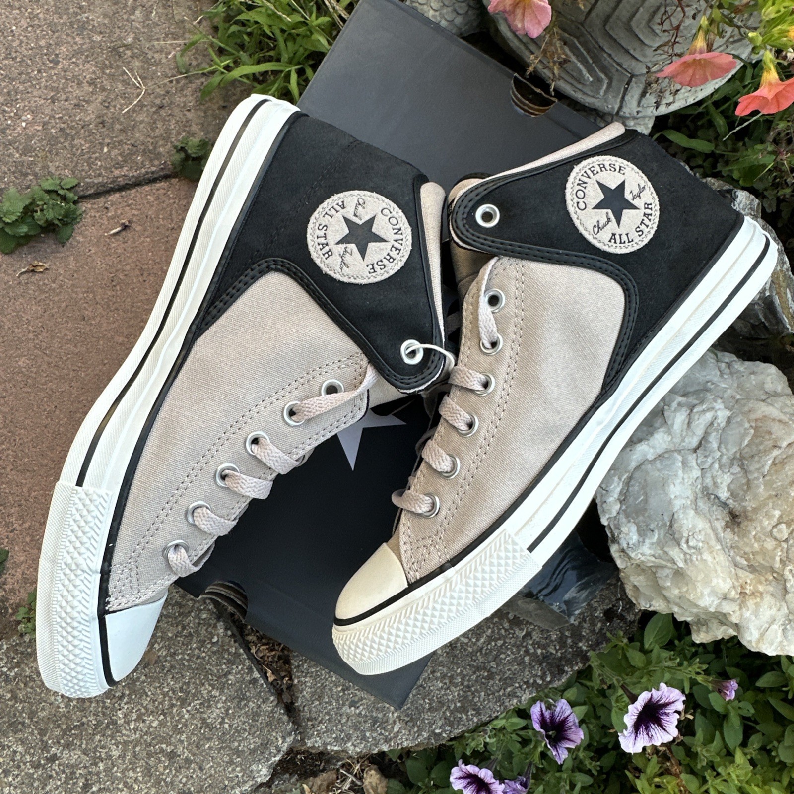 Converse CTAS High Street Mid Top Mens 10 Sneakers Papyrus/Black Tan A14294C thumbnail 3