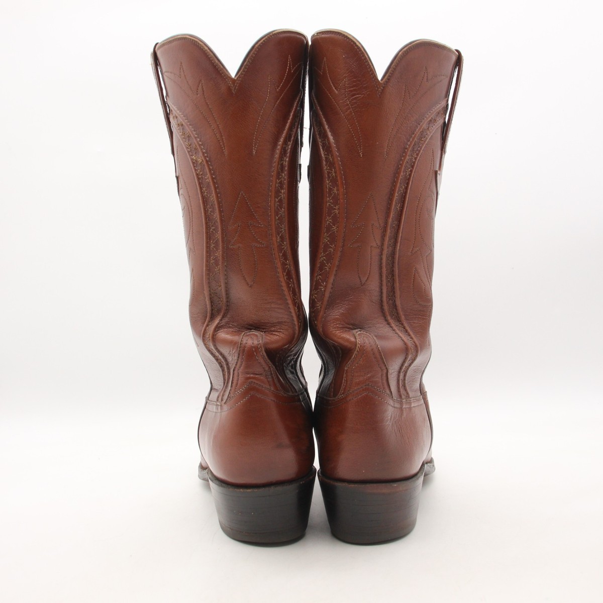 Lucchese Western Cowboy Boots Brown Leather Men display picture 1