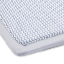 Playard Sheets, Gray Chevron, 2 Pack