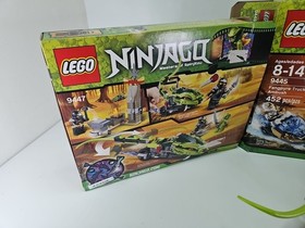 Lego Ninjago 9445 Fangpyre Truck Ambush & 9447 Lashas Bite Cycle Parts & Box Lot
