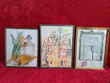 3 Beaux Vieux Cadres, Cadres Photo, Avec Fleurs - Aquarelles