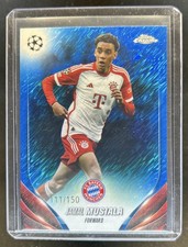 2023-24 Topps Chrome UEFA Jamal Musiala Blue Shimmer Refractor #/150