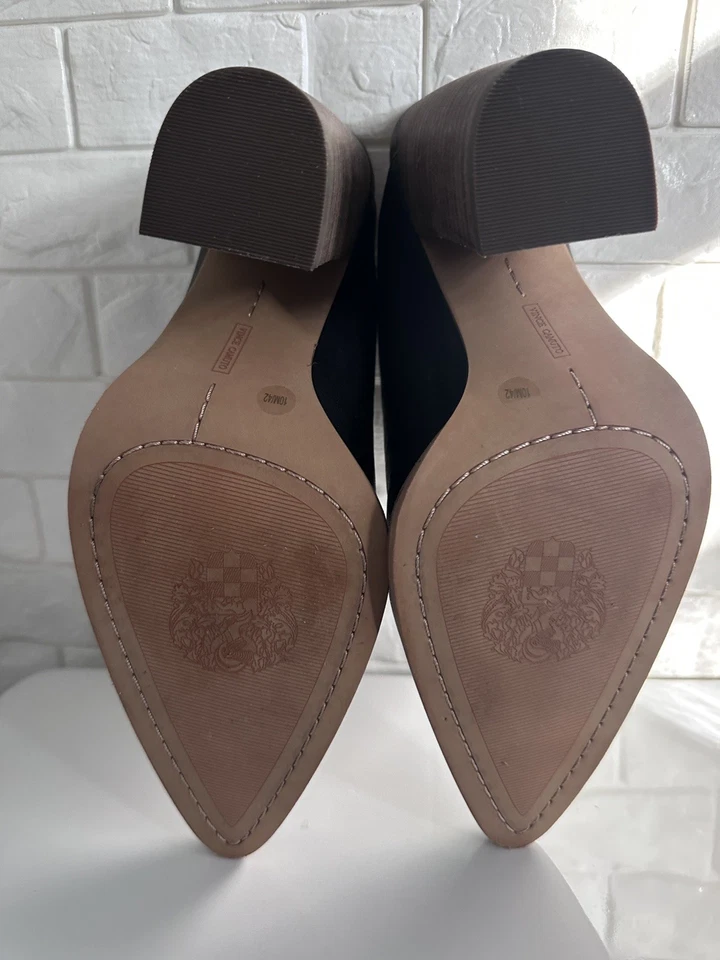 Vince Camuto Tan Suede Mules with Wooden Heel - Image 4 of 4