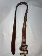 Leather Conch Belt with Gold Snake Buckle for Men Women Western Cowboy