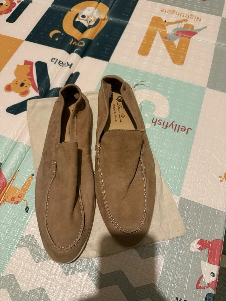 Loro Piana Summer Walk Loafers – Suede Tan – Size 45 – Used - Image 2 of 4