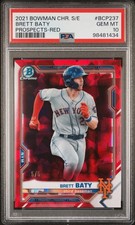 2021 BOWMAN CHROME SAPPHIRE ED PROSPECTS RED #BCP237 BRETT BATY 5/5 PSA 10