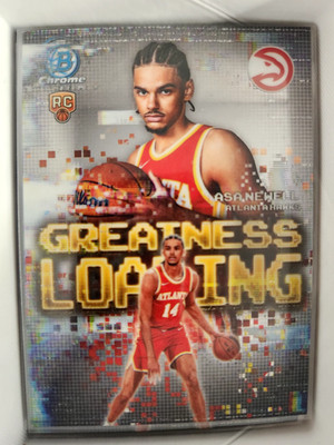 2025-26 Bowman Chrome Asa Newell Greatness Loading Atlanta Hawks RC Rookie