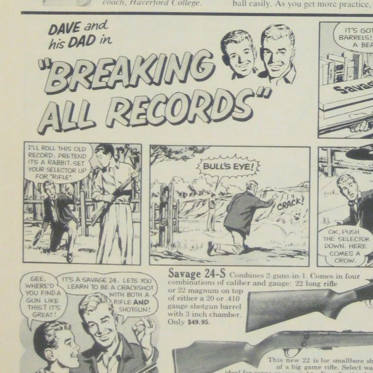 Savage Arms años 60 publicidad vintage promoción rifle escopeta combo Savage AD Foto 2 de 2
