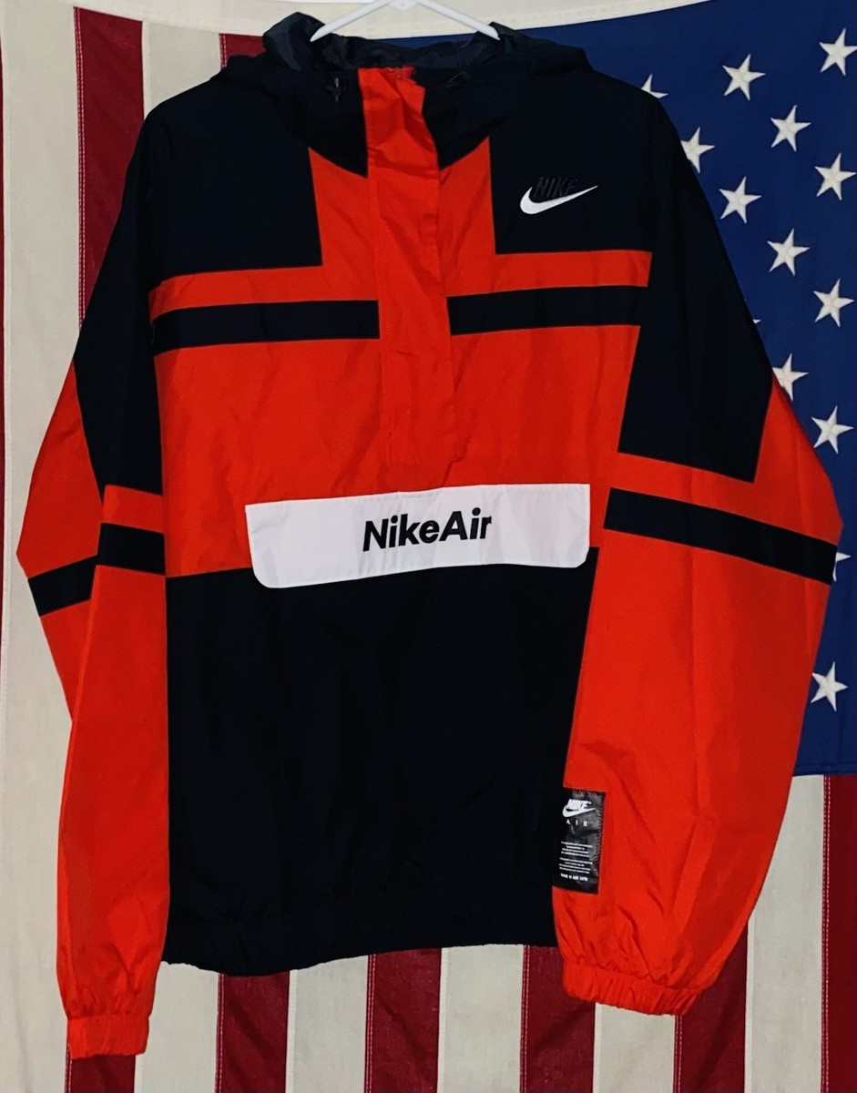 Size XL Nike Air Woven Jacket Black White Red Cj4834-657 Half Zip