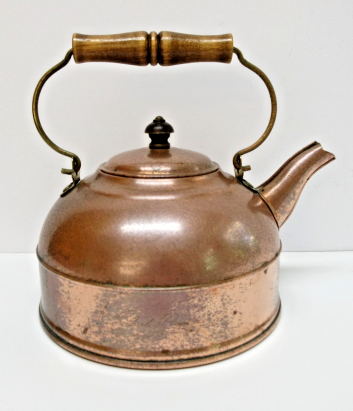 REVERE WARE - Vintage Solid Copper Colonial Kettle Tea Pot - Rome, N.Y. U.S.A.