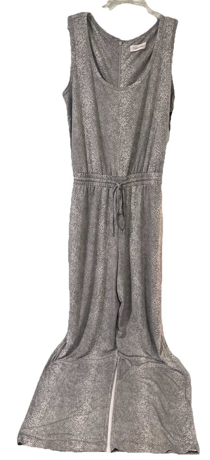 Calvin Klein Women’s Jumpsuit Gray/Silver Pebble Print Sleeveless Sz. 8 