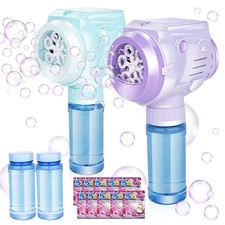Automatic Bubble Guns with Light, Zealous 2pc High Output Bubble Machines wit...