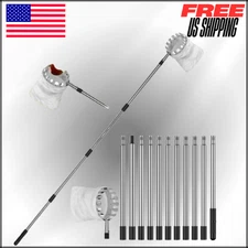 Fruit Picker Tool 13.8' with Steel Pole & Soft Basket Tree Fruit Harvester Fruit