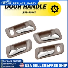 4pcs Interior Door Handle Set For 98-02 Honda Accord Front and Rear Beige Bezel
