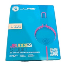 JLab JBuddies Studio On-Ear folding Kids Headphones - Pink Accents