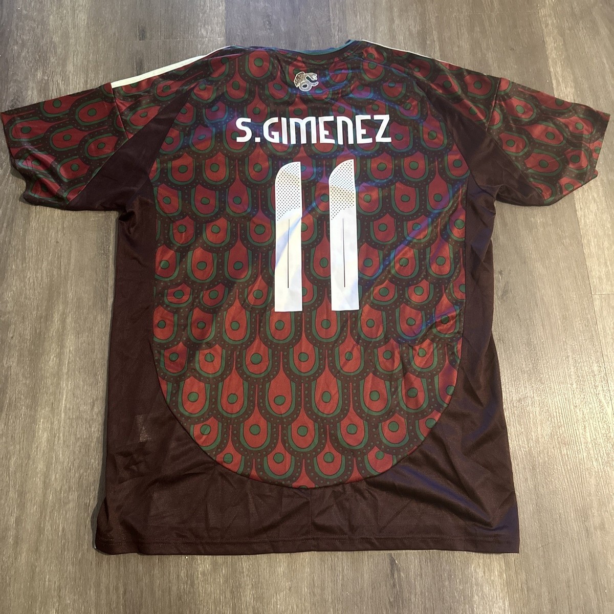 2024 Mexico Santiago Gimenez #11 Home Red Adidas Soccer Jersey 2XL 