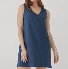 Pact Organic Cotton Softspun A-Line Tank Dress XXXL French Navy Casual Boho