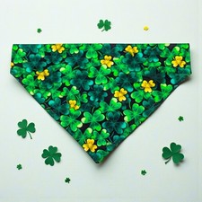 St Patricks Day Dog Bandana Over the Collar Bandanna Bandanas Shamrocks Slide On